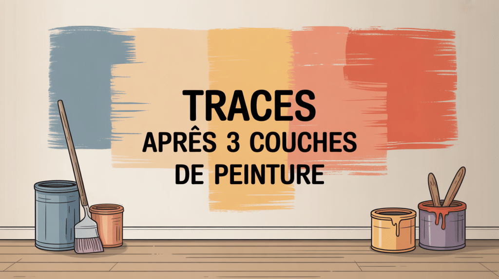 Illustration 3 couches de peinture et toujours des traces sur un mur