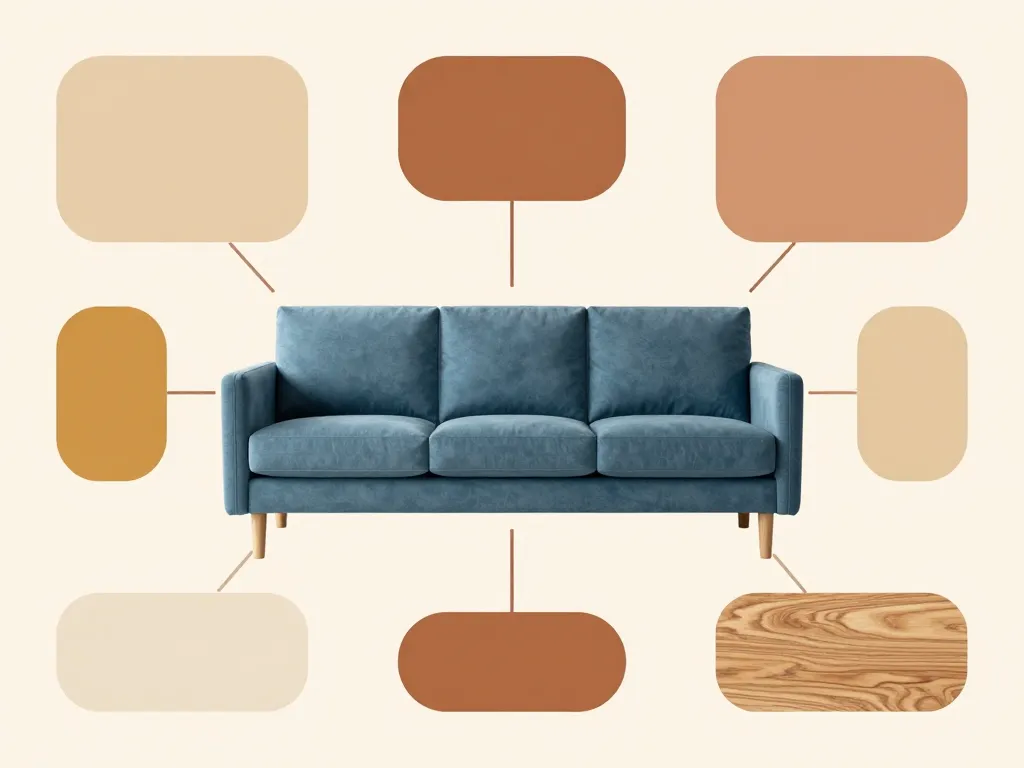 combinés couleurs matières canapé bleu pétrole