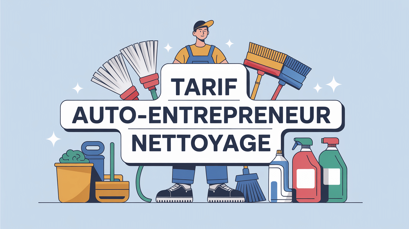 illustration auto-entrepreneur nettoyage tarif moderne
