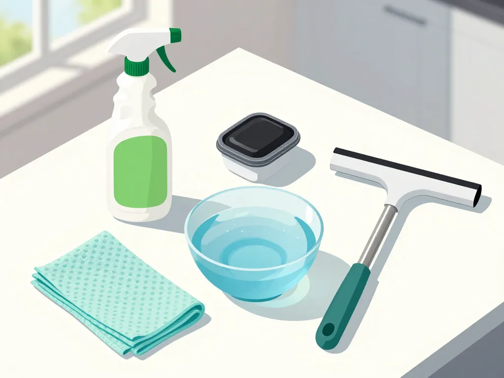 vue ingrédients avec quoi nettoyer les vitres vinaigre microfibre raclette
