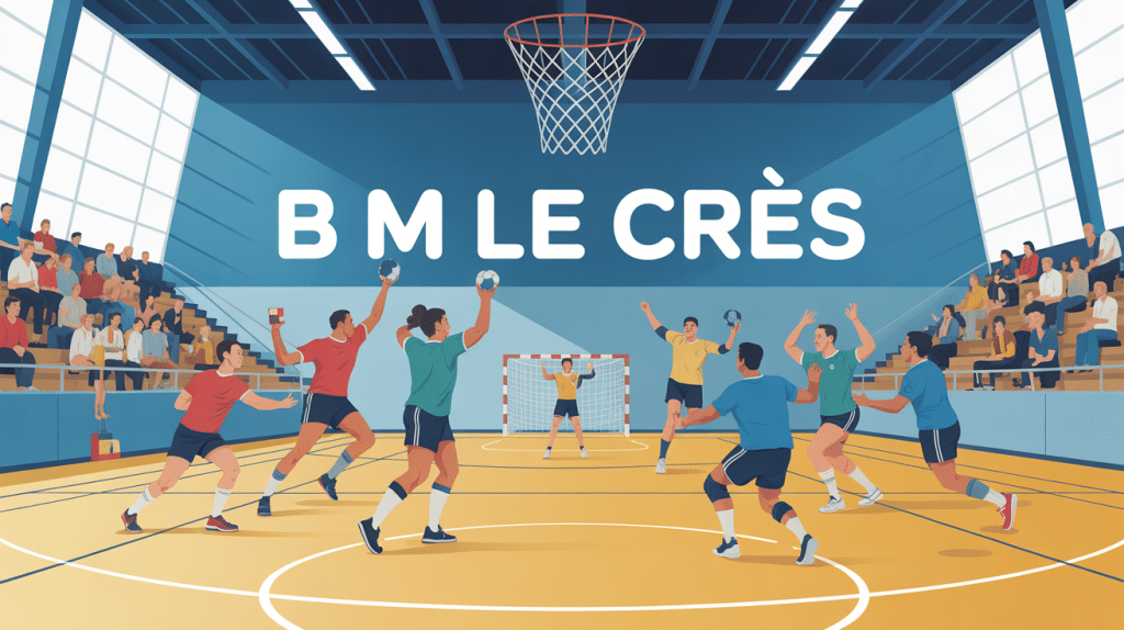 b m le cres équipe handball gymnase ambiance conviviale