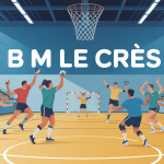 b m le cres équipe handball gymnase ambiance conviviale