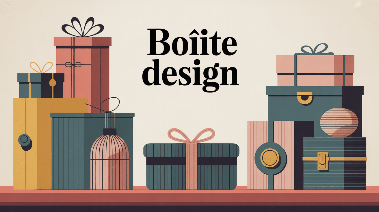 illustration boite design élégante et variée