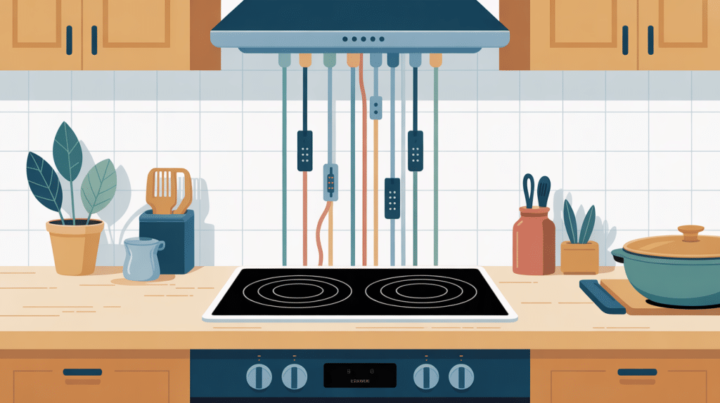 Schéma branchement plaque induction 4 fils dans une cuisine