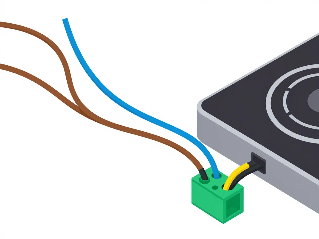 Schéma fils couleurs branchement plaque induction 4 fils