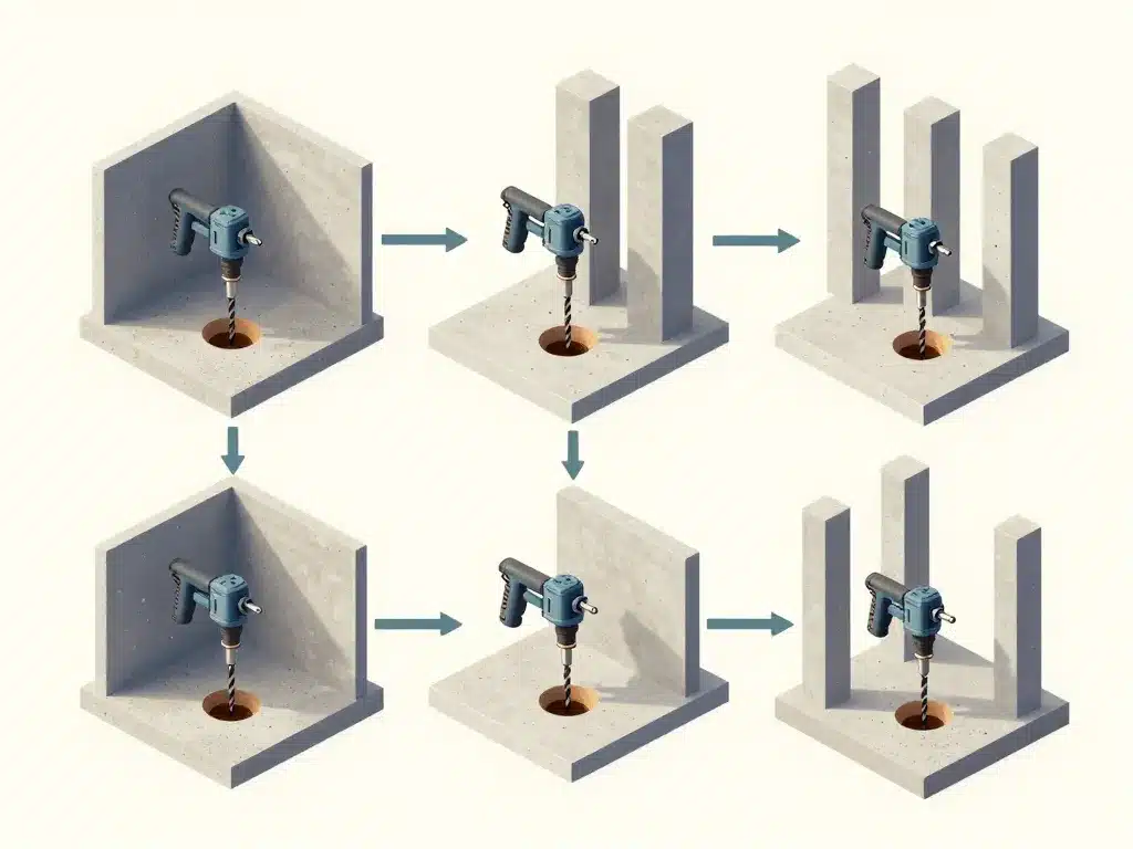 schéma carottage beton différents usages