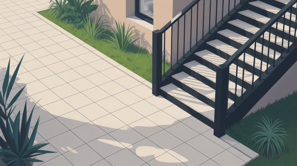 carrelage sur escalier exterieur moderne resistant