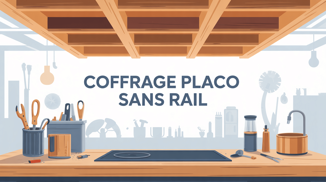 Illustration coffrage placo sans rail avec tasseaux bois