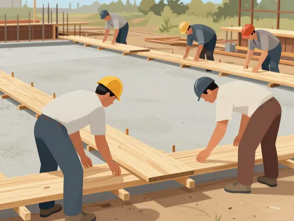 illustration montage étapes coffrage planche chantier