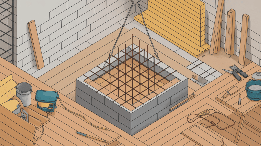 illustration guide coffrage planche chantier