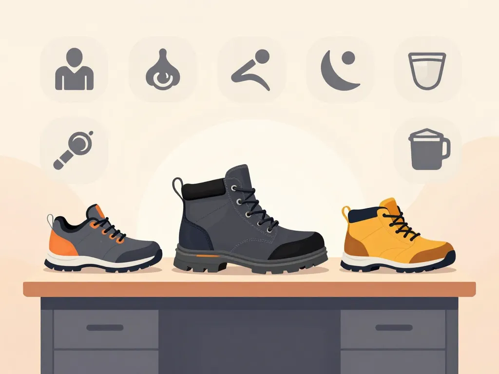 Sélection de chaussures de sécurité Modyf et icônes de protection