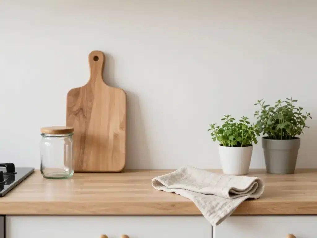 Cuisine plume accessoires minimalistes chaleureux