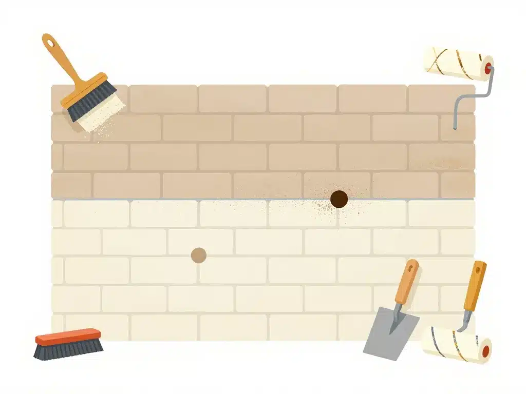 Préparation pour enduire un mur en parpaing au rouleau