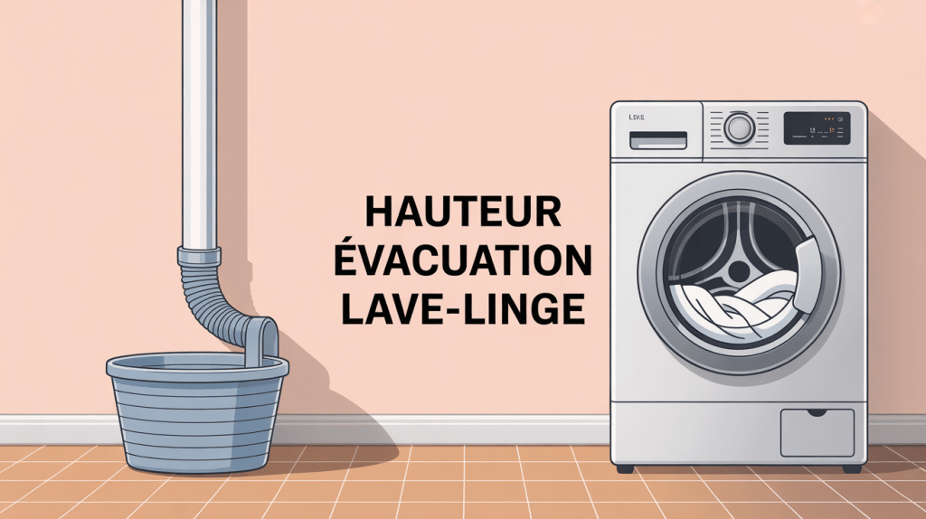 Illustration installation hauteur evacuation lave linge