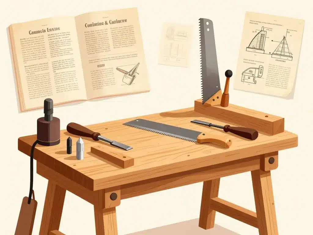 Outils bois hmdiffusion sur établi et anciens catalogues