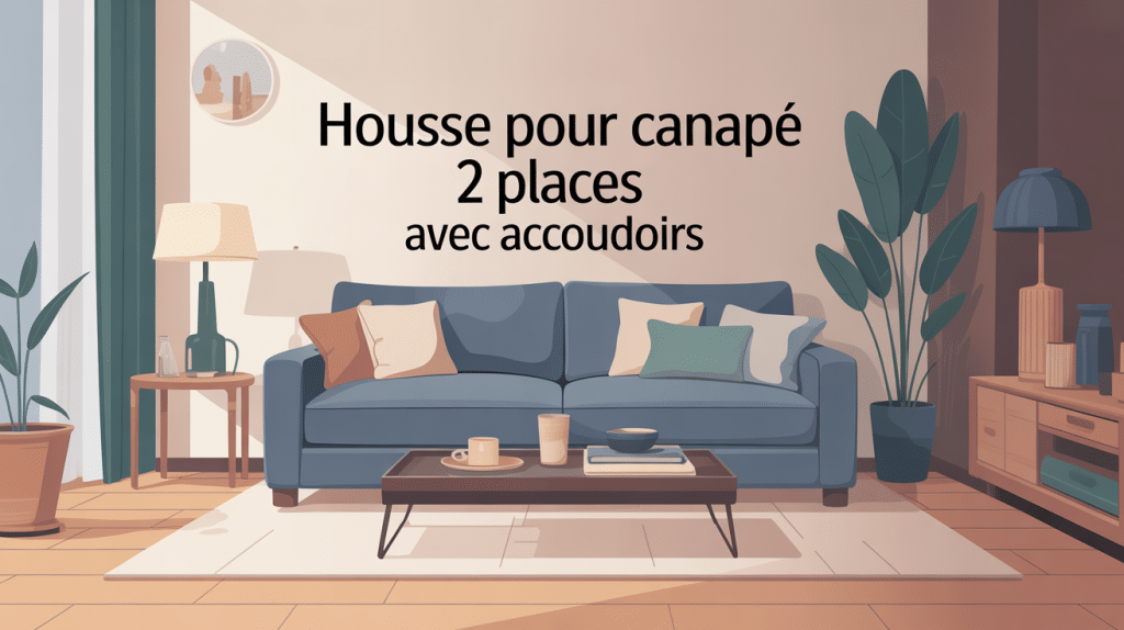 housse pour canapé 2 places avec accoudoirs en salon design