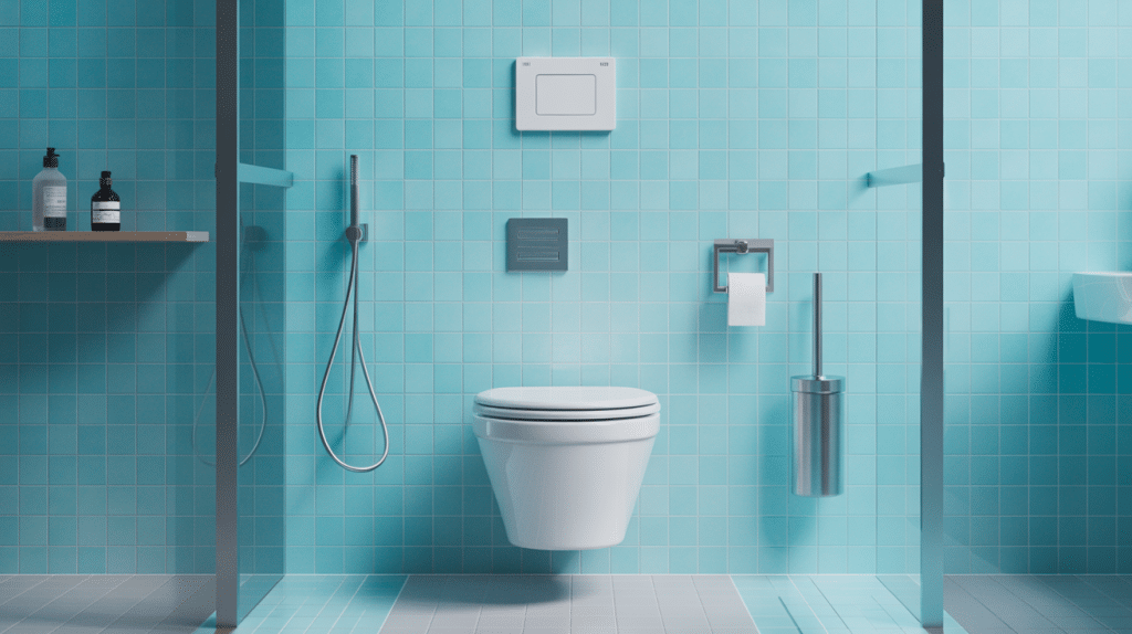 Illustration installation wc suspendu geberit salle de bains