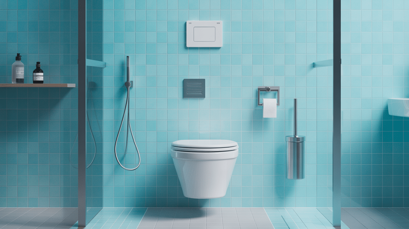 Illustration installation wc suspendu geberit salle de bains