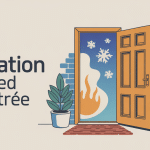 illustration kit isolation porte d'entrée moderne