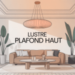 lustre plafond haut suspendu intérieur design