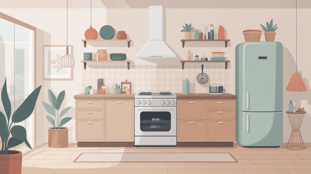 meuble range balai et aspirateur dans un intérieur moderne organisé