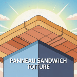 panneau sandwich toiture en coupe, toit isolé moderne