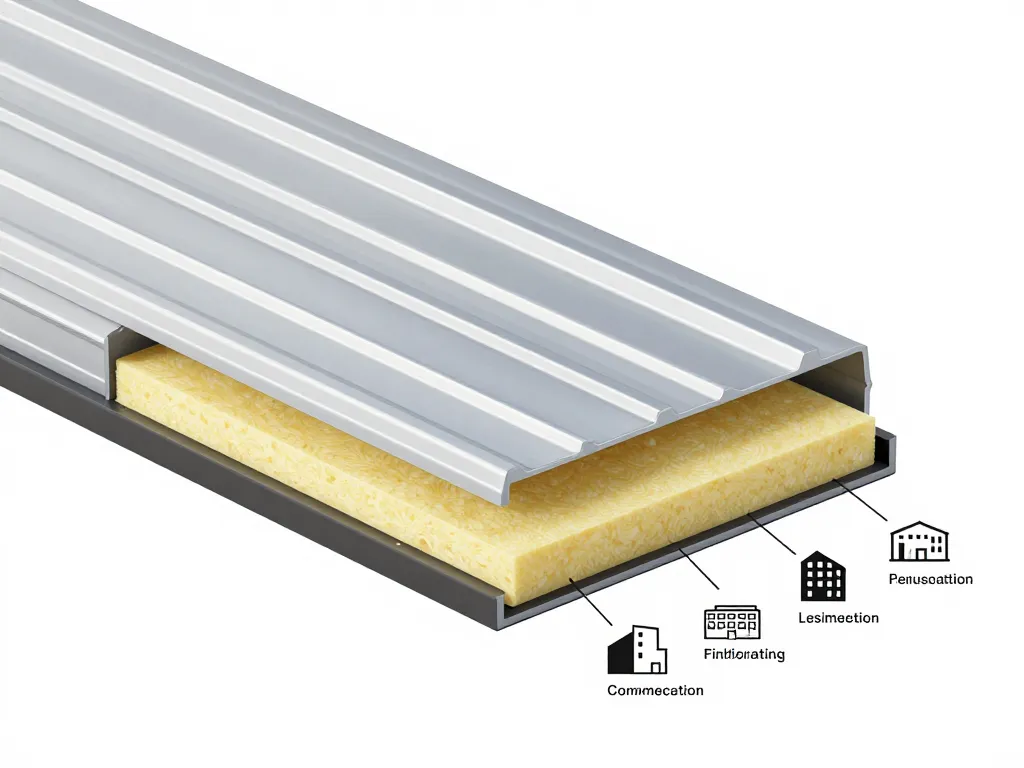 schéma panneau sandwich toiture isolation et usages