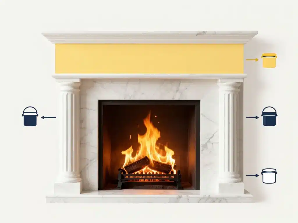 peindre du marbre cheminee choix peinture