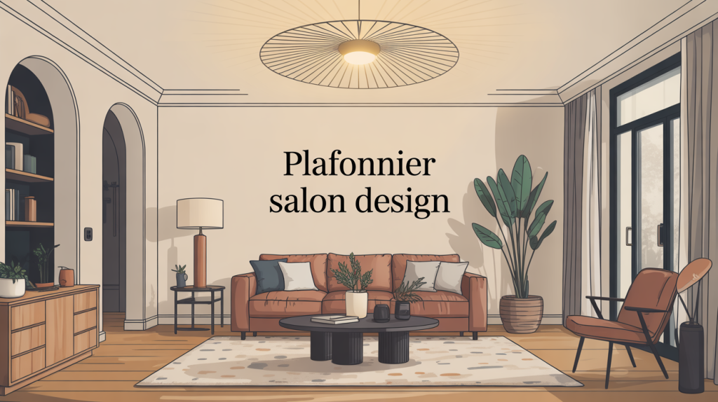 plafonnier salon design éclairant salon contemporain