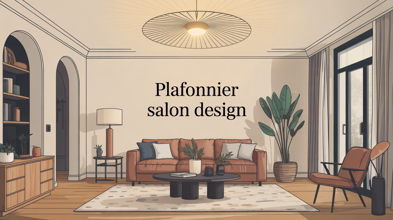 plafonnier salon design éclairant salon contemporain