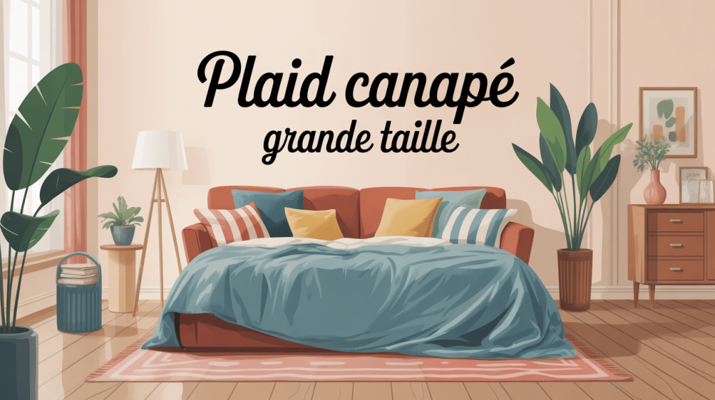 plaid canapé grande taille sur grand canapé dans salon moderne