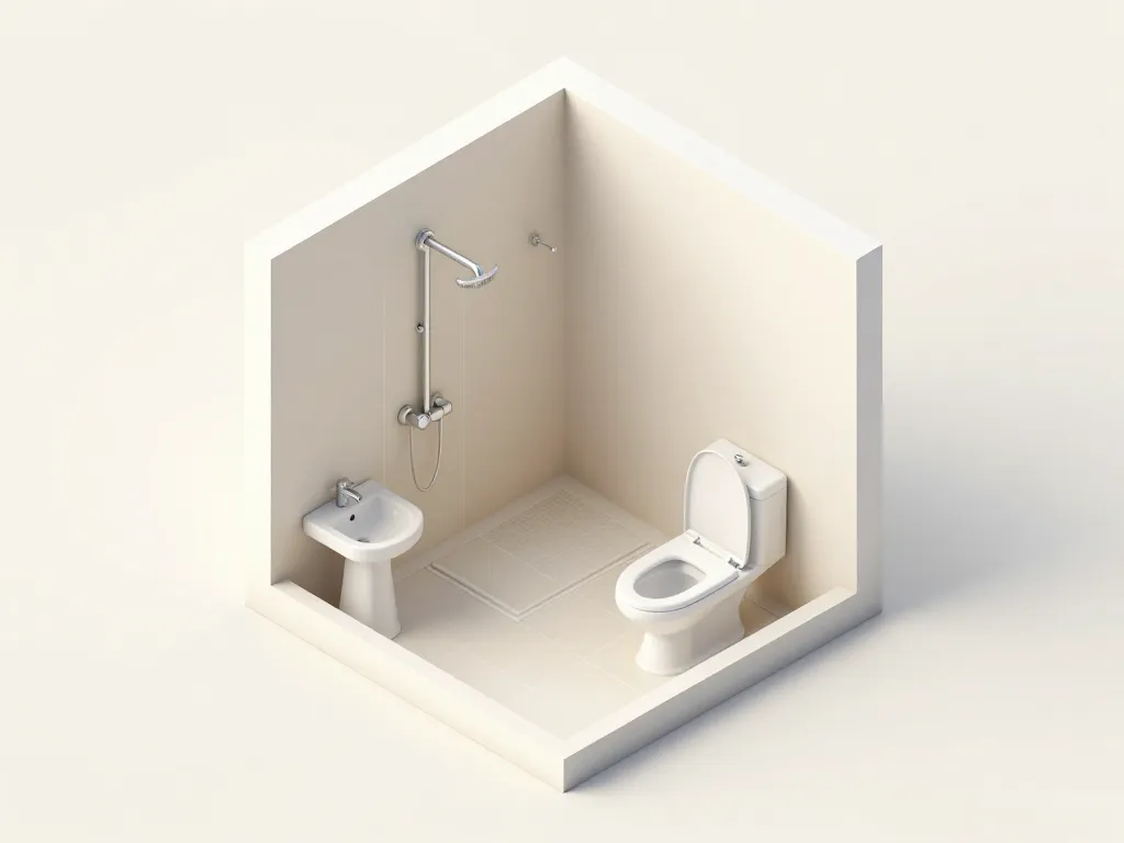 plan optimisé salle de bain sous comble 4m2