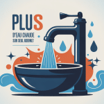 plus d'eau chaude sur un seul robinet, illustration vectorielle d'un robinet en panne