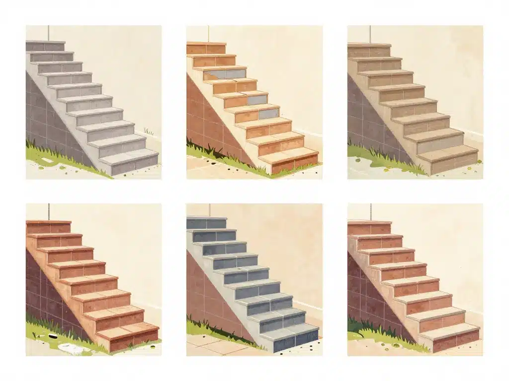 preparation escalier carrelage sur exterieur