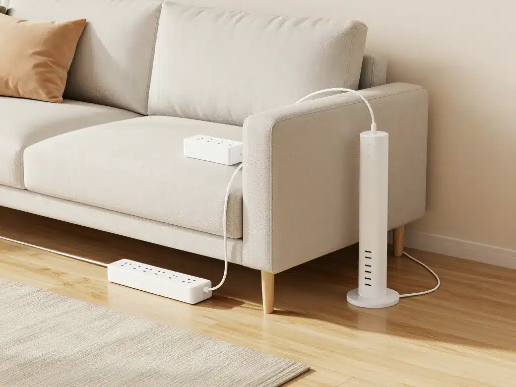 Différents types de prise electrique pour canapé près du sofa