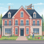 illustration prix de ravalement de façade maison rénovation échafaudage