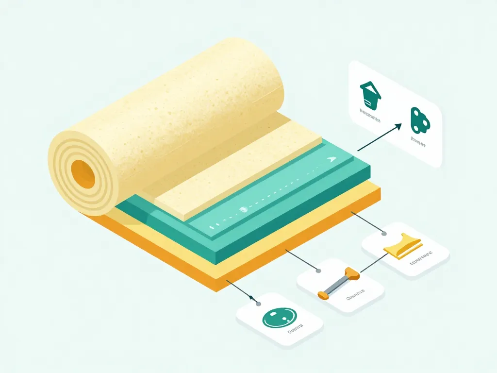 Schéma composition prix de la laine de verre au m2