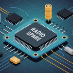 Illustration radio spare avec composants electroniques en réparation