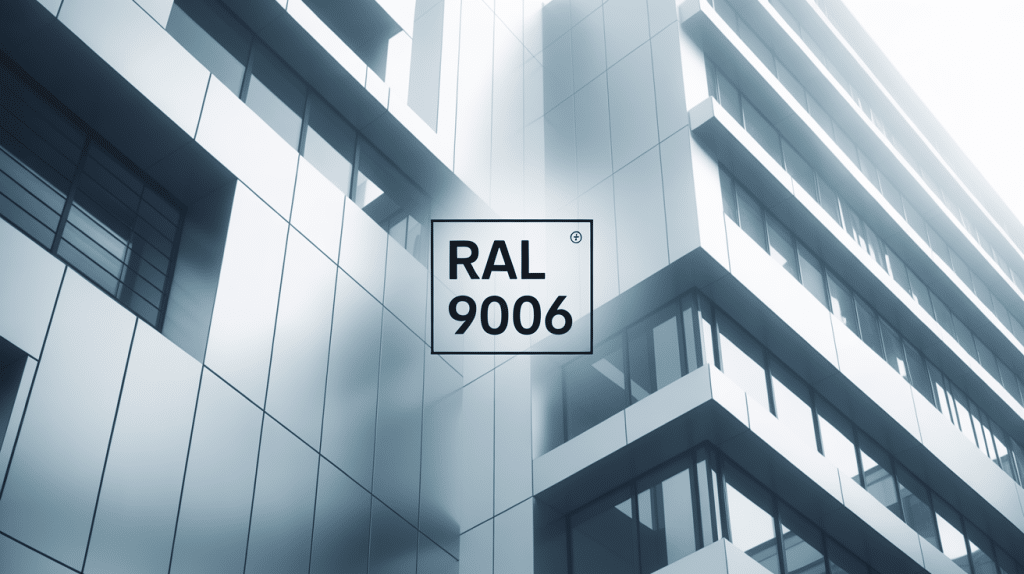 Illustration vectorielle RAL 9006 couleur métallique en architecture