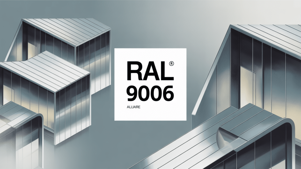 Illustration moderne ral colour 9006 en architecture aluminium gris métallisé