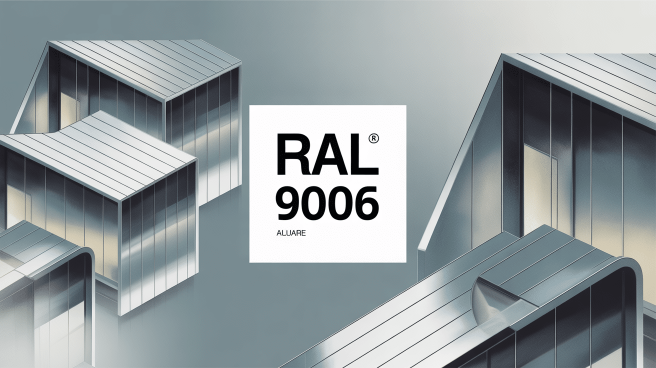 Illustration moderne ral colour 9006 en architecture aluminium gris métallisé