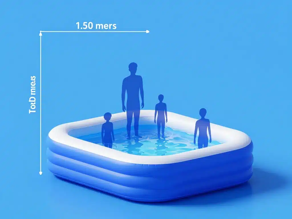 Coupe piscine gonflable adulte 1m50 hauteur et profondeur d’eau