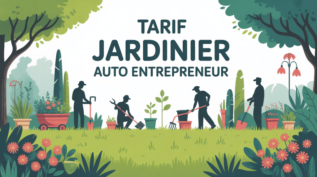 illustration tarif jardinier auto entrepreneur jardin outils
