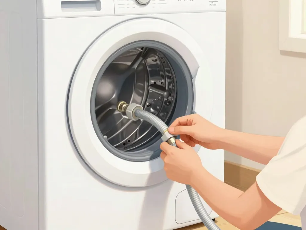 installation sécurisée tuyau vidange machine à laver
