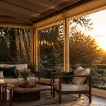 bache terrasse sur mesure transparente sur terrasse bois