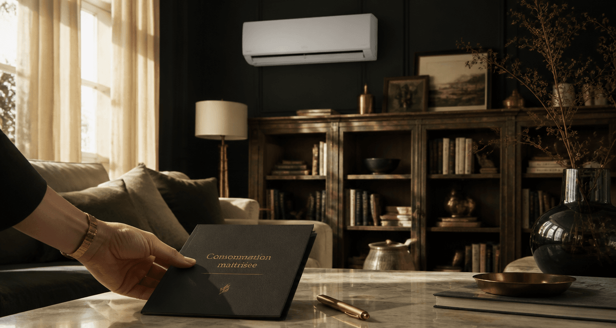 consommation electrique climatiseur reversible dans un salon élégant
