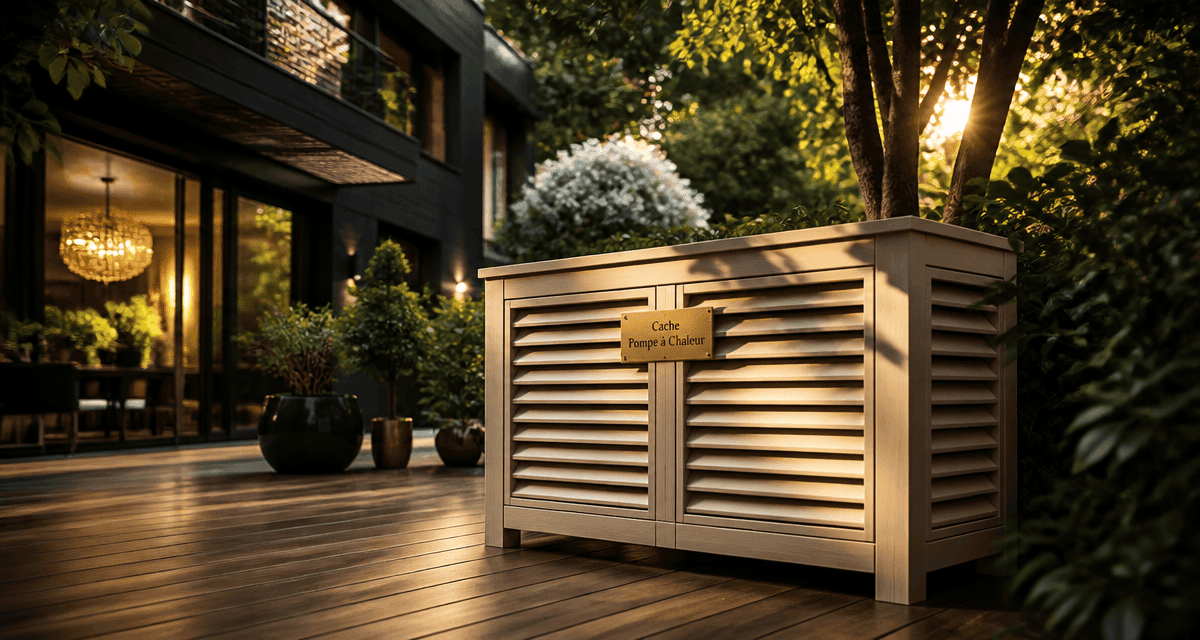 fabriquer un cache pompe à chaleur design terrasse