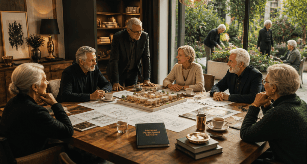 Habitat participatif seniors autour d'une table
