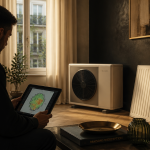 installation pompe à chaleur avec radiateur électrique dans salon