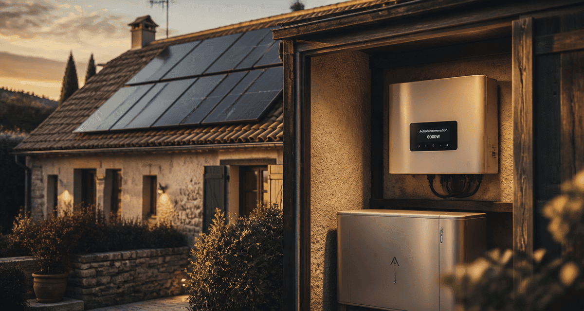 kit solaire autoconsommation 6000w avec batterie installé sur maison